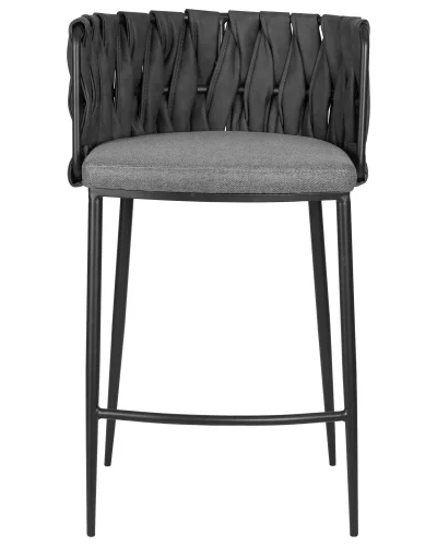 Набор 4 шт Стул полубарный DOBRIN AMELIA COUNTER (серая ткань (F-48), темно-серый винтажный PU (MF-12)) цвет сиденья серая ткань (F-48), цвет спинки темно-серый винтажный PU (MF-12), цвет основания черный Dobrin, серый/ткань экокожа, ножки/металл/, размеры - *890**** фото 7 Набор 4 шт Стул полубарный DOBRIN AMELIA COUNTER (серая ткань (F-48), темно-серый винтажный PU (MF-12)) цвет сиденья серая ткань (F-48), цвет спинки темно-серый винтажный PU (MF-12), цвет основания черный Dobrin, серый/ткань экокожа, ножки/металл/, размеры - *890**** фото 7