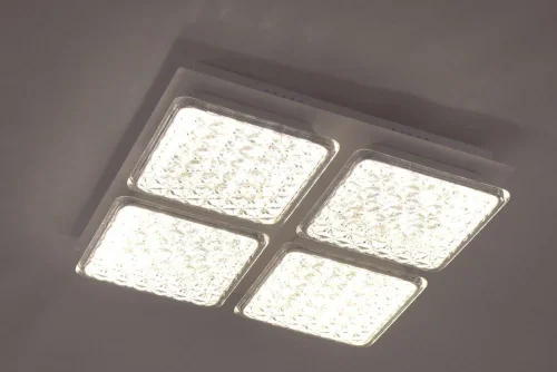Светильник потолочный LED с пультом 10204/4LED Escada прозрачный 1 лампа, основание белое в стиле современный с пультом квадраты фото 2