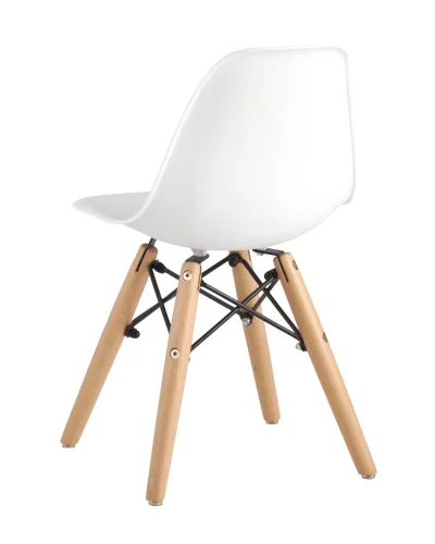 Стул EAMES SMALL, белый, дер. ножки УТ000001305 Stool Group, белый/пластик, ножки/дерево/коричневый, размеры - ****310*380 фото 4