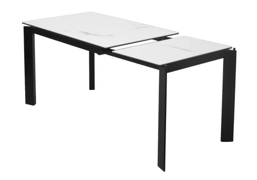 Стеклянный стол Corner 120 matte statuario стекло белый мрамор матовый / керамика черный 518854 Woodville столешница белая из стекло фото 5