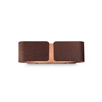 Бра CLIP AP2 SMALL CORTEN Ideal Lux коричневый на 2 лампы, основание коричневое в стиле современный 