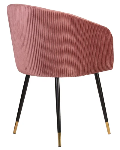 Стул обеденный 7305-LM MARY, цвет сиденья бронзово-розовый (1922-17), цвет основания черный Dobrin, розовый/велюр, ножки/металл/чёрный, размеры - ****510*510 фото 4