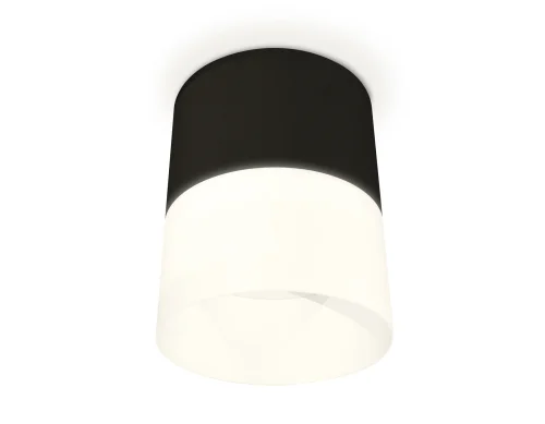 Светильник накладной XS8111002 Ambrella light белый 1 лампа, основание чёрное в стиле хай-тек круглый