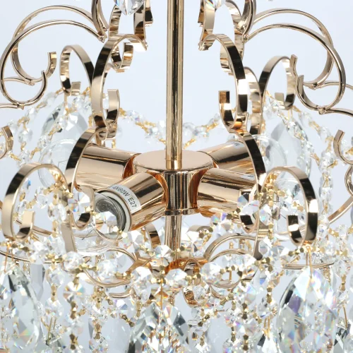 Люстра подвесная Бриз 111011004 DeMarkt прозрачная на 4 лампы, основание золотое в стиле классический  фото 12