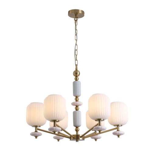 Люстра подвесная Alegra 8334/6 Lumion белая на 6 ламп, основание бронзовое в стиле классический фото 7