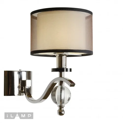 Бра Malibu W2335-1 nic iLamp коричневый на 1 лампу, основание хром в стиле современный фото 2
