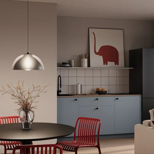 Светильник подвесной LED Batten MOD472PL-L20B3K Maytoni серый на 1 лампу, основание чёрное в стиле современный фото 4