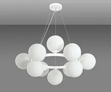 Люстра подвесная Сида 07508-12,01 Kink Light белая на 12 ламп, основание белое в стиле модерн молекула шар