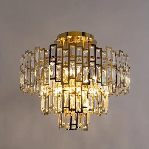Люстра потолочная Mintaka A1005PL-10GO Arte Lamp прозрачная на 10 ламп, основание золотое в стиле современный  фото 2