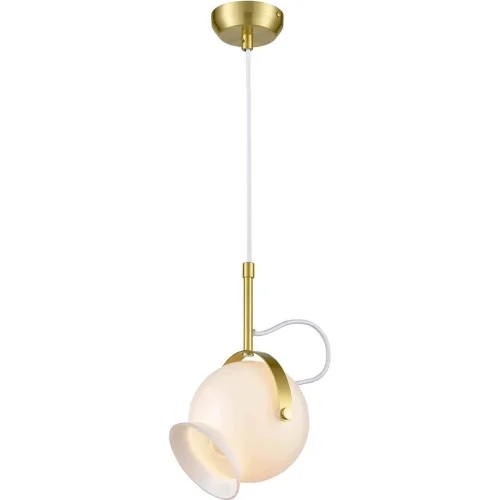 Светильник подвесной лофт Гиусепп (Giuseppe) VL2084P01 Vele Luce белый на 1 лампу, основание латунь в стиле лофт фото 3