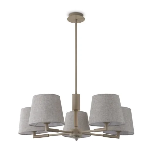 Люстра на штанге Butler FR2057PL-05BG Freya бежевая на 5 ламп, основание бежевое в стиле кантри американский классический фото 15