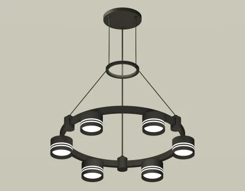 Светильник подвесной XR92051203 Ambrella light чёрный 6 ламп, основание чёрное в стиле хай-тек современный 