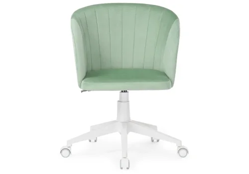 Компьютерное кресло Тибо confetti aquamarine 464217 Woodville, зелёный/велюр, ножки/пластик/белый, размеры - *900***600*600 фото 2