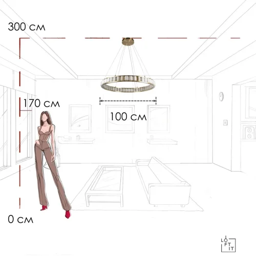 Светильник подвесной Manhattan 10415/1000 LOFT IT белый на 48 ламп, основание бронзовое в стиле современный кольца фото 10