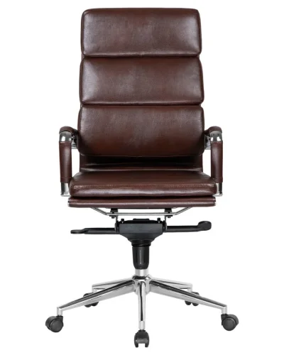 Офисное кресло для руководителей 103F-LMR ARNOLD, цвет коричневый Dobrin, коричневый/экокожа, ножки/металл/хром, размеры - 1130*1180***670*670 фото 6
