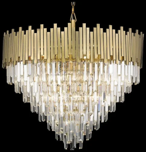 Люстра подвесная хрустальная Calogera WE137.32.503 Wertmark прозрачная на 32 лампы, основание матовое бронза в стиле классика модерн 