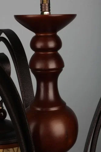 Люстра подвесная Maceira OML-58303-05 Omnilux прозрачная янтарная на 5 ламп, основание коричневое в стиле кантри фото 2 Люстра подвесная Maceira OML-58303-05 Omnilux прозрачная янтарная на 5 ламп, основание коричневое в стиле кантри фото 2