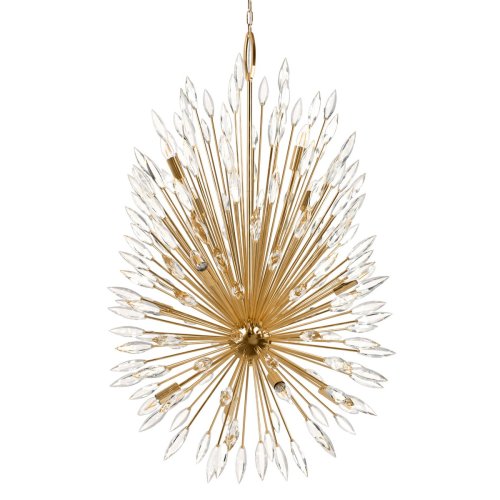 Люстра подвесная Splash 10418/12 LOFT IT прозрачная на 12 ламп, основание золотое в стиле современный капли ветви фото 7