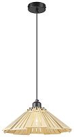 Светильник подвесной 529-716-01 Velante бежевый коричневый 1 лампа, основание чёрное в стиле кантри модерн 