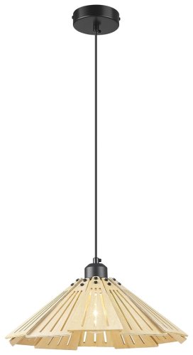 Светильник подвесной 529-716-01 Velante коричневый бежевый 1 лампа, основание чёрное в стиле современный кантри 