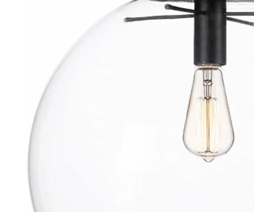 Светильник подвесной Меркурий 07562-35,21 Kink Light прозрачный 1 лампа, основание чёрное в стиле современный шар фото 2