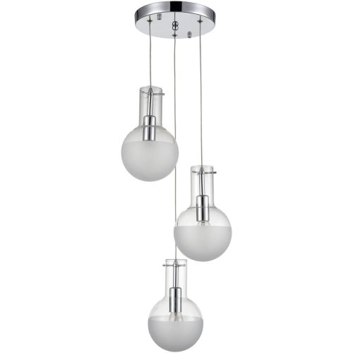 Светильник подвесной Cesare VL1913P03 Vele Luce белый 3 лампы, основание хром в стиле современный каскад шар фото 2