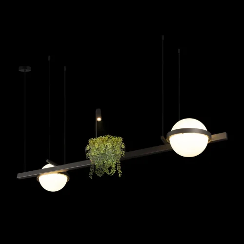 Светильник подвесной LED Jardin 10121/D Dark grey LOFT IT белый 2 лампы, основание чёрное антрацит в стиле арт-деко флористика  фото 3