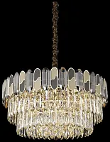 Люстра подвесная Cordelia WE132.13.303 Wertmark прозрачная на 13 ламп, основание золотое в стиле классический 