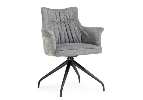 Стул на металлокаркасе Kaser 360 крутящийся grey / black 15841 Woodville, серый/шенилл кашемир, ножки/металл/чёрный, размеры - ****660*580мм фото 3