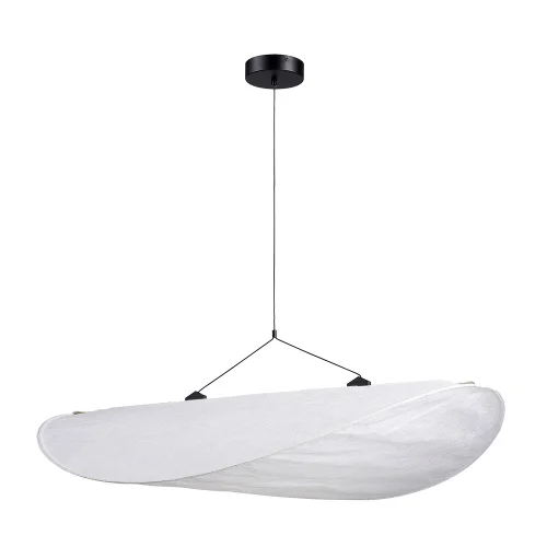 Светильник подвесной LED Fiamma 5866/06 SP-26 Divinare белый на 1 лампу, основание чёрное в стиле арт-деко современный 