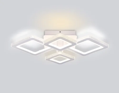 Люстра потолочная LED с пультом FA8878 Ambrella light белая на 1 лампа, основание белое в стиле современный хай-тек с пультом фото 5