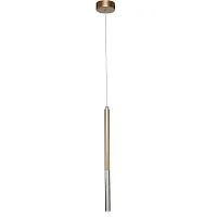 Светильник подвесной LED Cylindro 2210-1P Favourite прозрачный 1 лампа, основание золотое в стиле модерн трубочки
