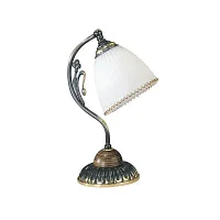 Настольная лампа P 3800 Reccagni Angelo белая 1 лампа, основание бронзовое коричневое латунь дерево металл в стиле классический 