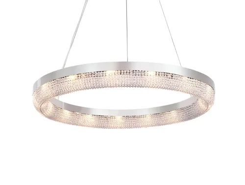 Светильник подвесной 8275+10/S chrome Newport прозрачный 15 ламп, основание хром в стиле американский современный классический кольца фото 2