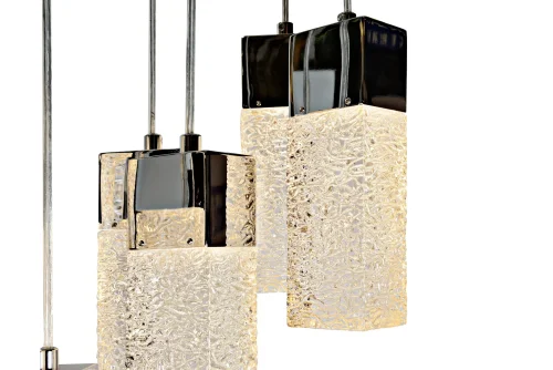 Светильник подвесной LED Ice P81000/9 CR iLedex прозрачный 1 лампа, основание хром в стиле хай-тек современный каскад фото 4