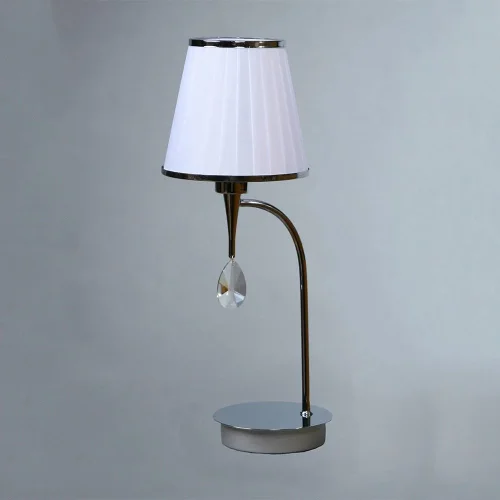 Настольная лампа Серия 01625 MA01625T/001 Chrome Ambiente by Brizzi белая на 1 лампу, основание хром металл в стиле современный 