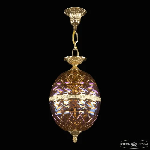 Светильник подвесной 5680/22 G Shampan/M-1F Bohemia Ivele Crystal янтарный 3 лампы, основание золотое в стиле классический 