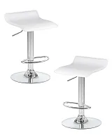 Стул барный набор 2 шт. SET-2 3013-LM TOMMY, цвет сиденья белый, цвет основания хром Dobrin, /экокожа, ножки/металл/хром, размеры - 620*830***385*405