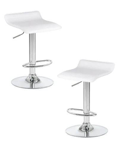 Стул барный набор 2 шт. SET-2 3013-LM TOMMY, цвет сиденья белый, цвет основания хром Dobrin, /экокожа, ножки/металл/хром, размеры - 620*830***385*405 Стул барный набор 2 шт. SET-2 3013-LM TOMMY, цвет сиденья белый, цвет основания хром Dobrin, /экокожа, ножки/металл/хром, размеры - 620*830***385*405