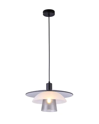 Светильник подвесной Sydney V11027-1P  Moderli серый белый 1 лампа, основание чёрное в стиле современный скандинавский лофт 