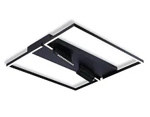 Светильник потолочный LED с пультом FL51468 Ambrella light чёрный 1 лампа, основание чёрное в стиле хай-тек модерн с пультом квадраты