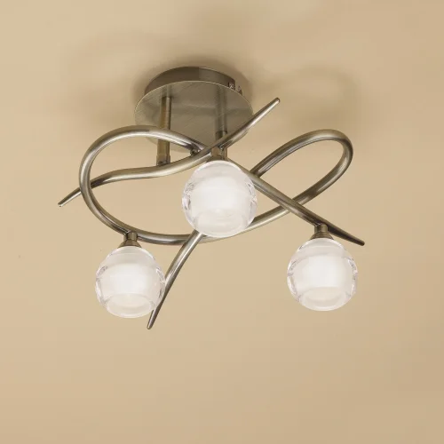 Люстра потолочная  LOOP CUERO 1824 Mantra прозрачная на 3 лампы, основание бронзовое в стиле современный  фото 3