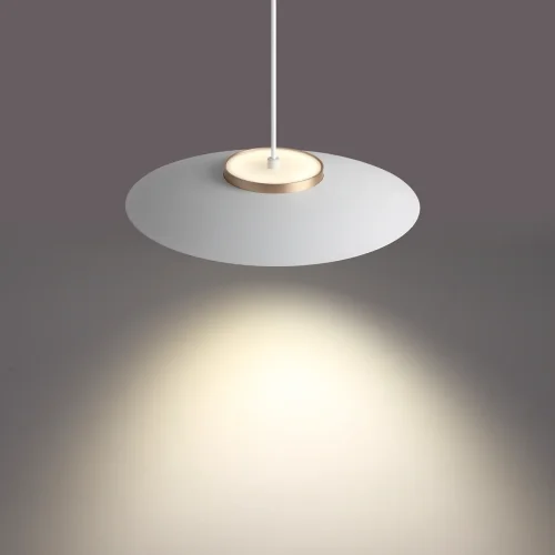 Светильник подвесной LED Pilz 358895 Novotech белый золотой 1 лампа, основание белое в стиле современный минимализм  фото 4