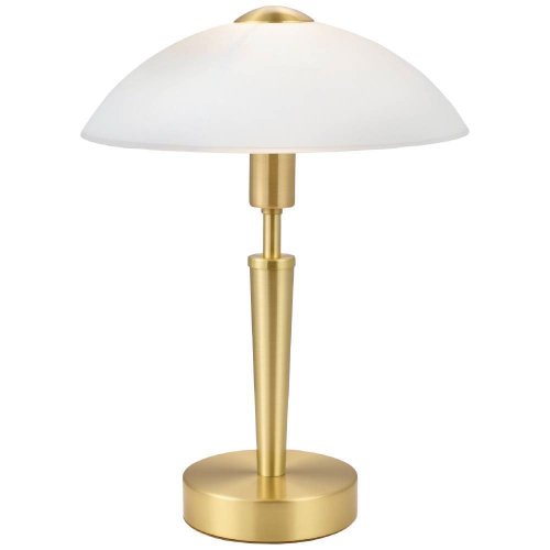 Настольная лампа SOLO 1 87254 Eglo белая 1 лампа, основание латунь жёлтое металл в стиле современный 