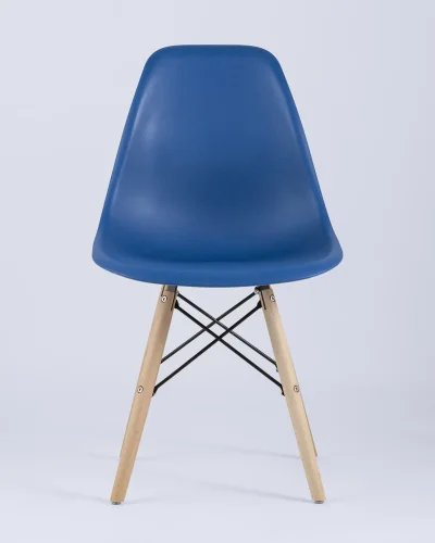 Стул EAMES, синий 4шт. (набор) УТ000037610 Stool Group, /, ножки/массив бука/бежевый, размеры - *815***460*530 фото 8