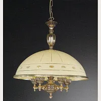 Люстра подвесная  L 7104/48 Reccagni Angelo бежевая на 5 ламп, основание золотое в стиле классический 