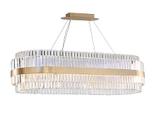 Люстра подвесная LED 10242/120 LED oval Newport прозрачная на 1 лампа, основание латунь в стиле американский современный классический 
