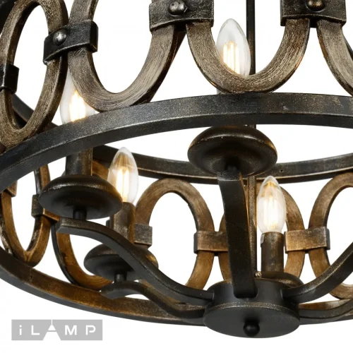 Люстра подвесная Organic Loft192-6 iLamp коричневая на 6 ламп, основание коричневое в стиле современный американский  фото 3