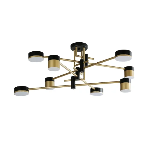 Люстра потолочная LED Modul 4013-8P Favourite чёрная золотая на 8 ламп, основание чёрное в стиле современный  фото 2