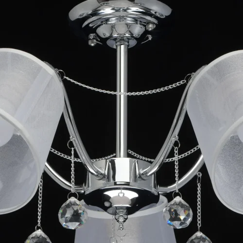 Люстра потолочная Лацио 103012305 DeMarkt белая на 5 ламп, основание хром в стиле современный  фото 8